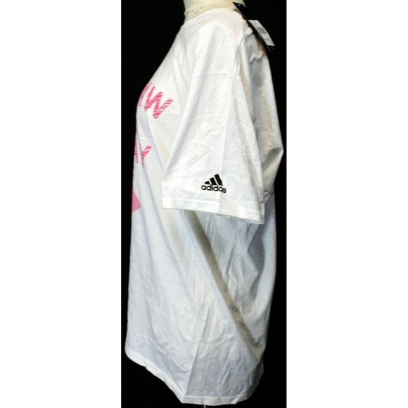NWT Adidas KSU Kennesaw State White T shirt Pink Day Game Womens L Men Unisex - Picture 7 of 10